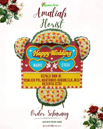 Karangan Papan Bunga Pernikahan di Bojongjuruh